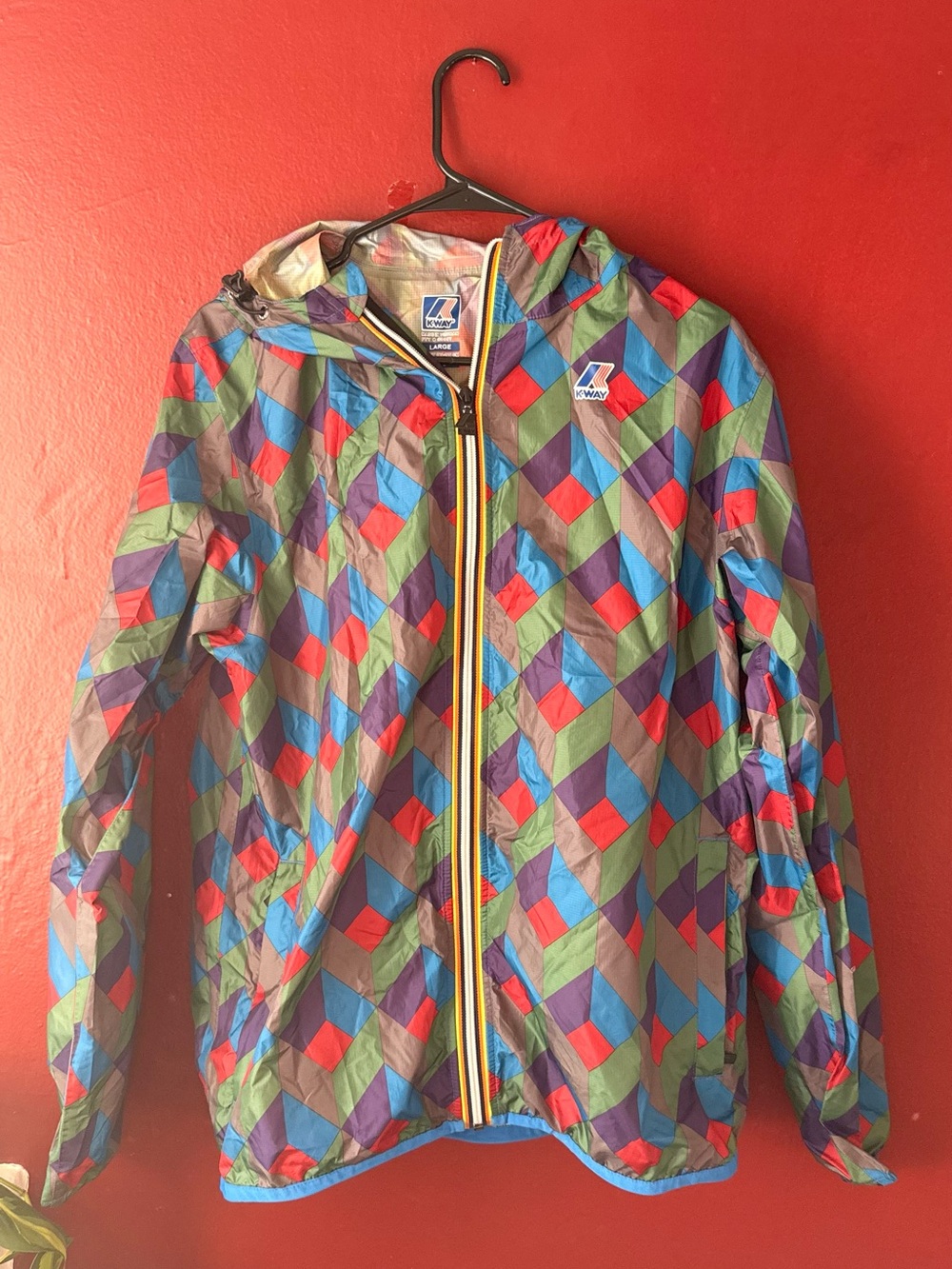 K-Way Men's Multicolor Patterned Packable Jacket - Picture 3 of 6